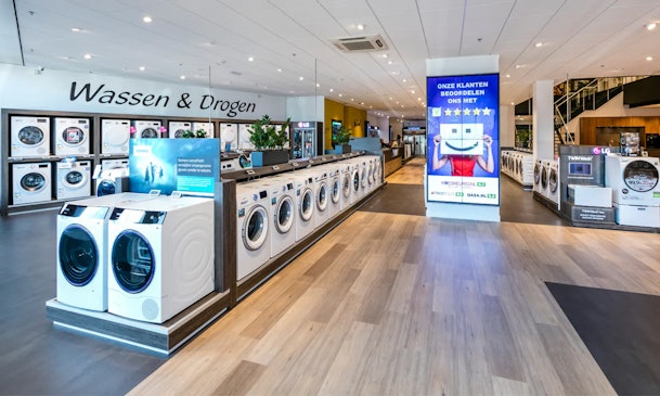 Samsung wasmachines in één van onze winkels.