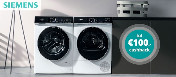 Siemens was- en droogapparatuur met tot €100,- cashback