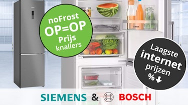 Siemens en Bosch noFrost koel-vriescombinatie prijsknallers!
