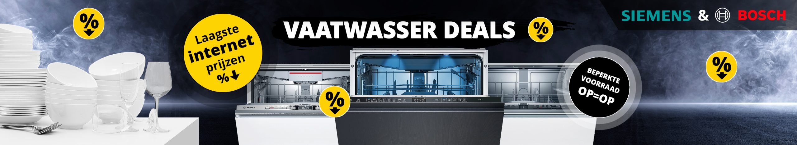 Siemens & Bosch vaatwassers voor de laagste internetprijs!