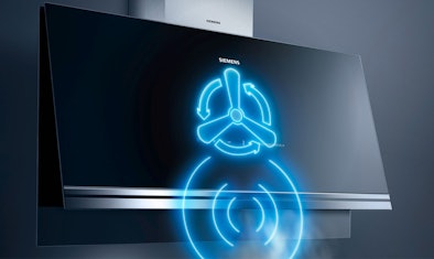 De climateControl sensor van Siemens stelt de afzuigsnelheid automatisch af op de hoeveelheid kookdampen.