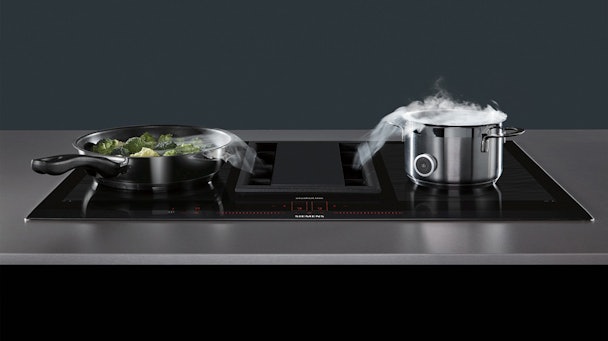 Siemens inductionAir kookplaatafzuiging in werking.