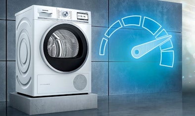 Siemens speeddrogers drogen een stuk sneller dan normale warmtepompdrogers.