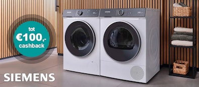 Siemens was- en droogapparatuur nu met tot €100,- retour.