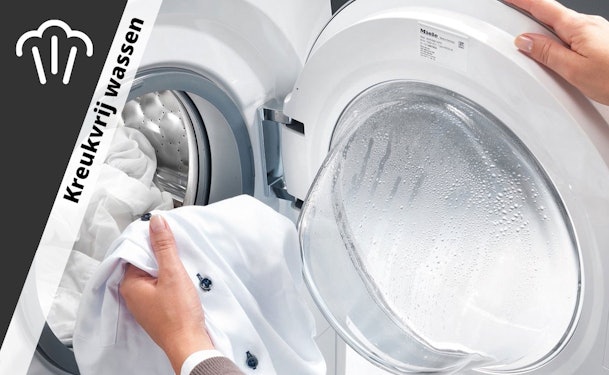 Stoomfunctie voor kreukvrij wassen.