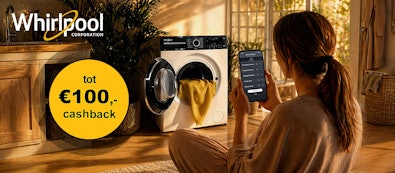 Ontvang nu tot € 100 cashback op Whirlpool AdaptiveWash en AdaptiveDry was- en droogapparatuur