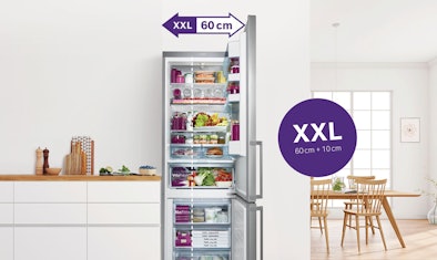 XXL koel-vriescombinatie met extra veel capaciteit.