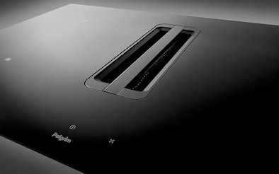 Pelgrim inductiekookplaat met afzuiging en Zwart Satijn glas dat krassen minder zichtbaar maakt