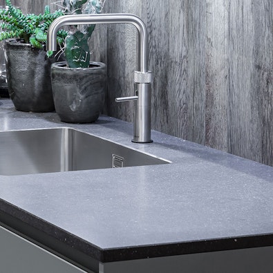 Aanrechtblad in donkergrijs composiet