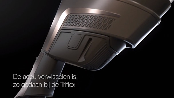 De accu verwisselen is zo gedaan bij de Triflex
