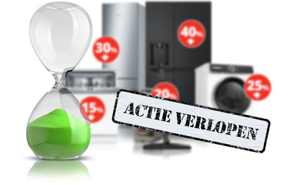 Aanbiedingen waarvan de actieperiode is verlopen met een uitgelopen zandloper op de voorgrond