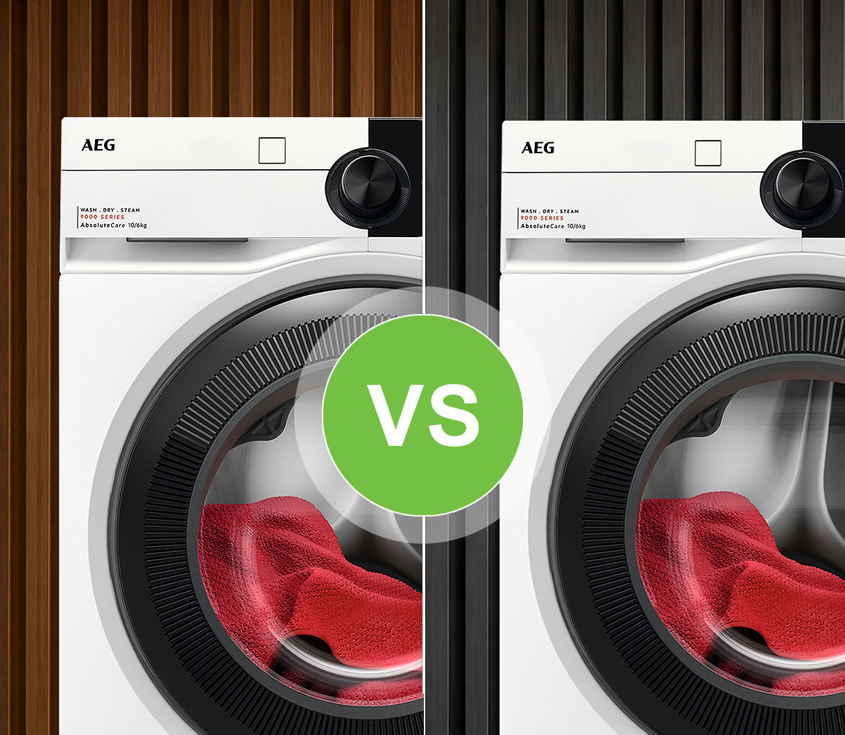 Vergelijking tussen een AEG 8000-serie met PowerCare en een 9000-serie met AbsoluteCare wasmachine
