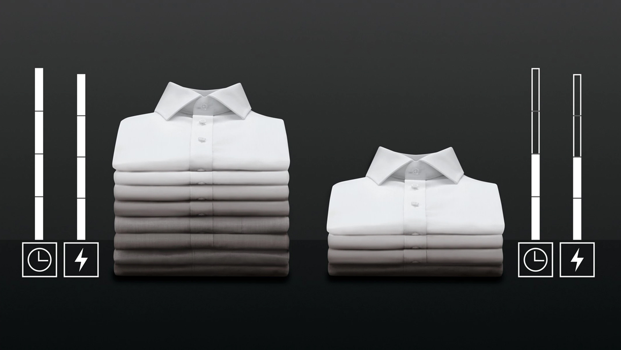 De AEG ProSense beladingssensor past de programmaduur aan op de hoeveelheid wasgoed.