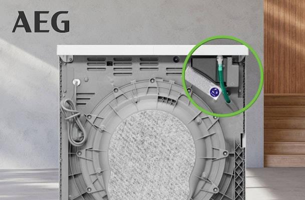 AEG droger aansluiten op afvoer.