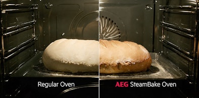 Vergelijking van brood uit gewone oven en beter gerezen brood met SteamBake functie