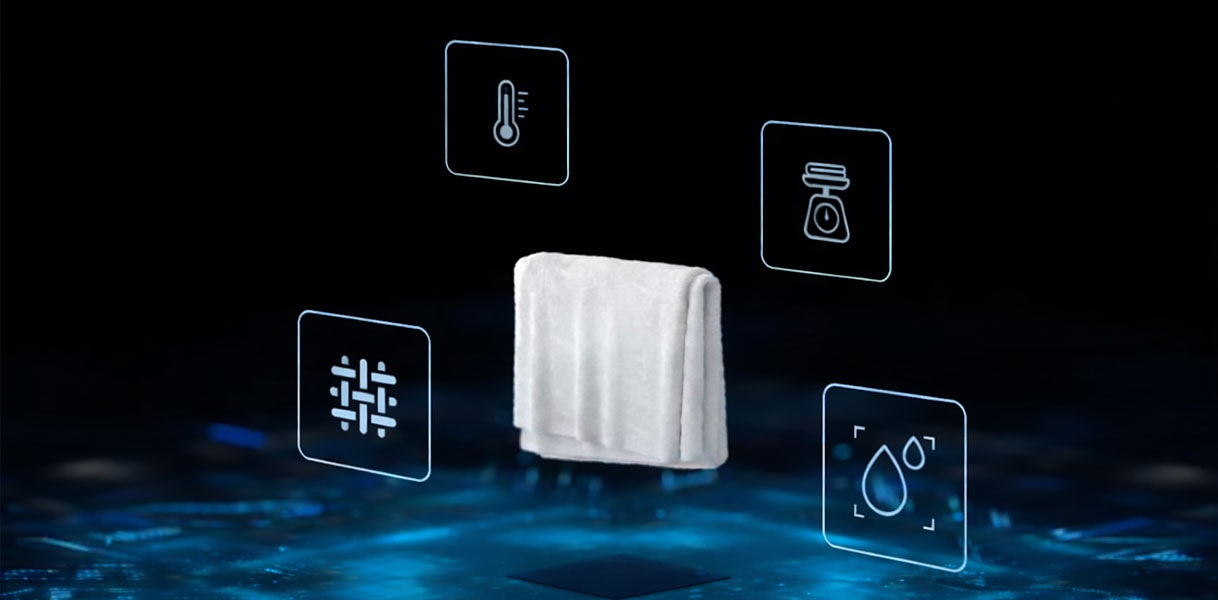 Samsung AI Dry technologie met sensoren die temperatuur, gewicht en vochtigheid meten voor optimaal drogen