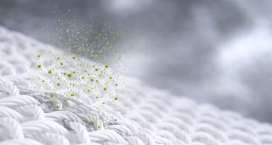 Alternatieve tekst: Microscopische weergave van allergenen die uit textiel worden verwijderd door het LG Allergy Care droogprogramma