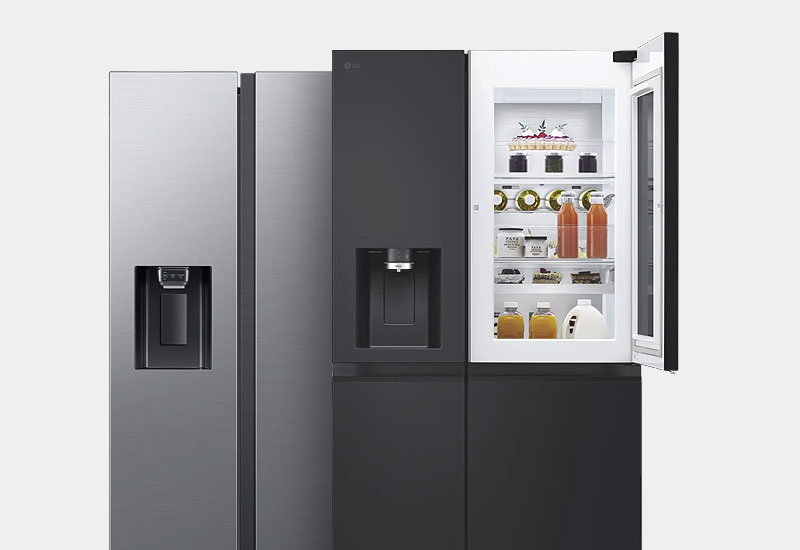 Amerikaanse koelkast van 90 cm breed met ijs- en waterdispenser in modern design