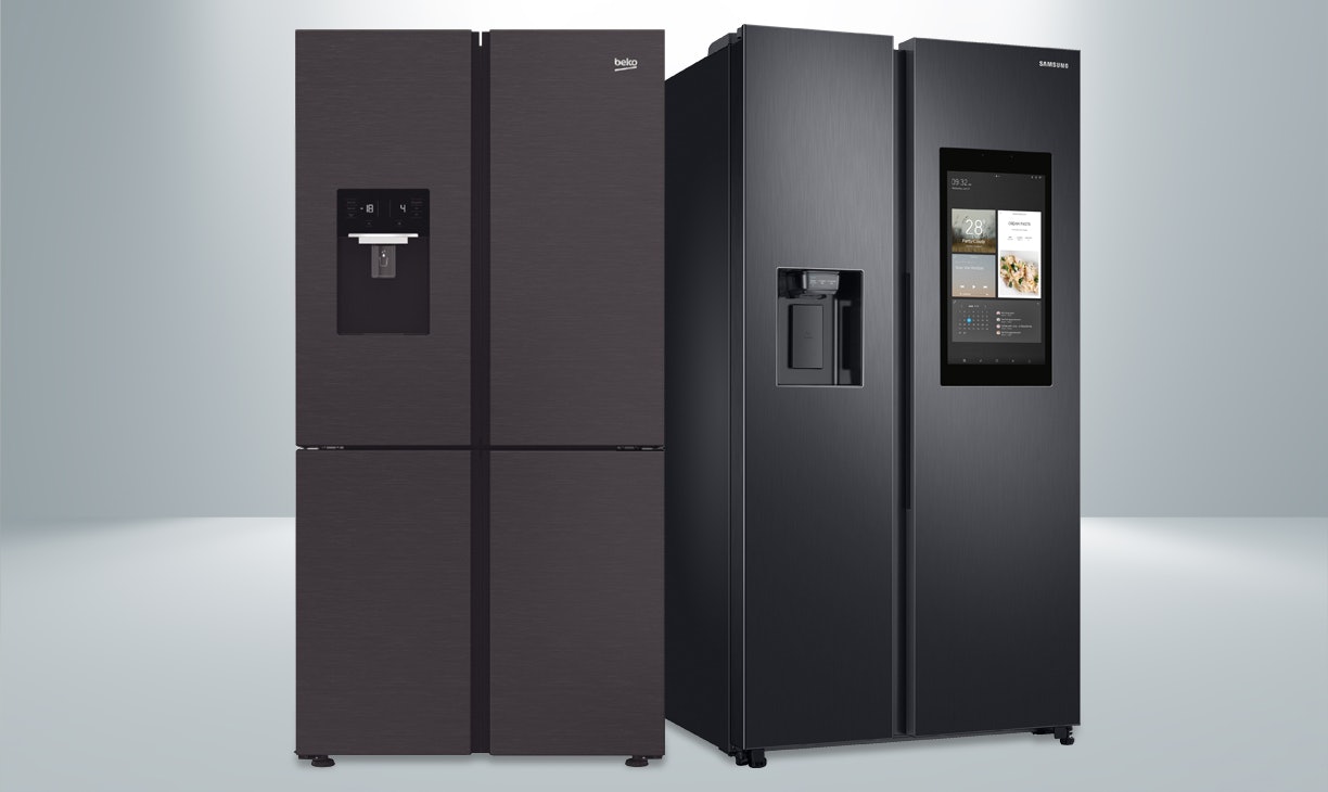 Amerikaanse koelkasten in de kleur zwart
