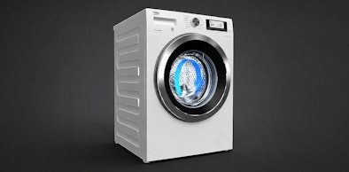 AquaWave-trommel van Beko met golvend patroon dat de was zachter laat bewegen
