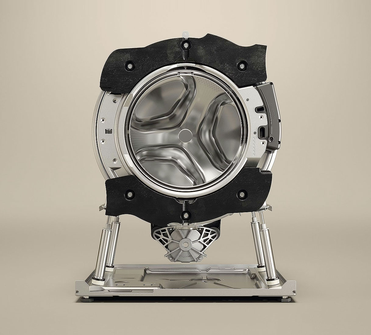 ASKO machines gebruiken vier schokdempers in plaats van twee. Hierdoor centrifugeert jouw machine vrijwel trillingsvrij. Zelfs op een houten vloer.