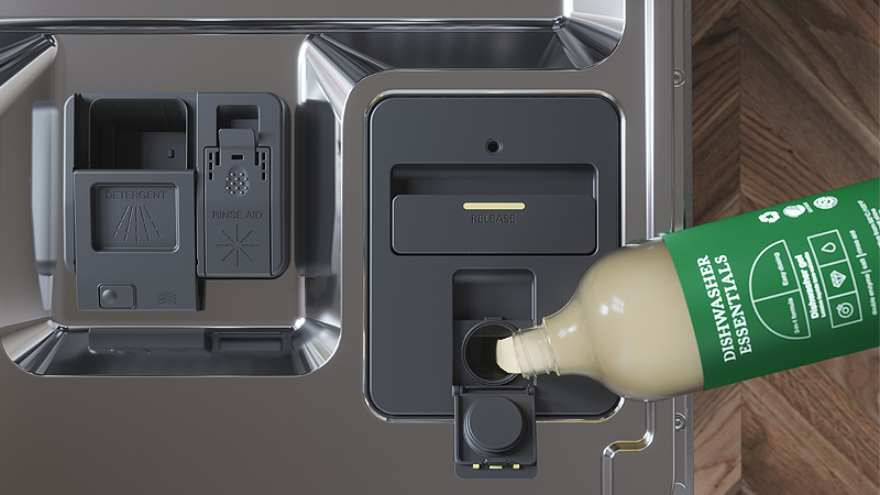 Dankzij AutoDose hoef je nooit meer een wasblokje je vaatwasser te stoppen.