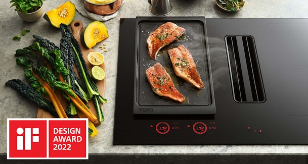 De ATAG Elevate kookplaat met afzuiging is bekroond met de iF Design award 2022.