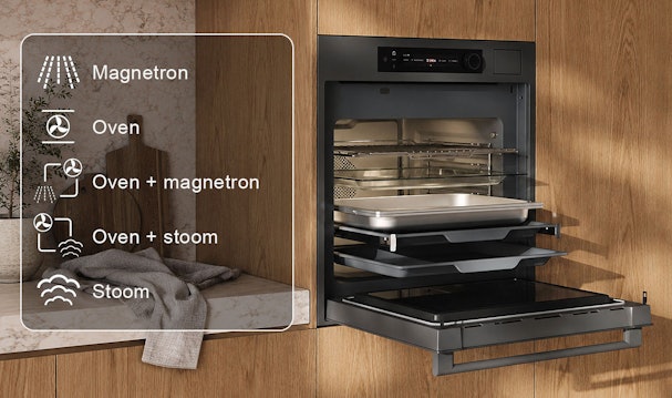 ATAG 5-in-1 oven met de vijf technieken oven, magnetron, stoom en beide combinaties