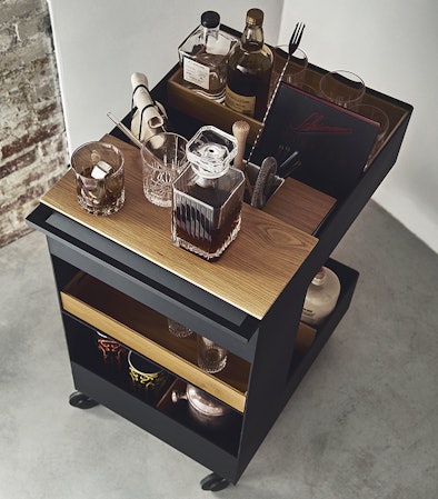 De bartrolley als elegante huisbar.