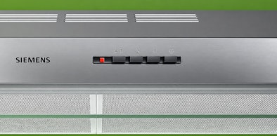Bedieningspaneel van onderbouw afzuigkap met drukknoppen voor standen en verlichting