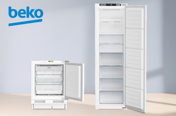 Beko inbouw vriezers met onderbouwmodel en hoog model met meerdere vrieslades
