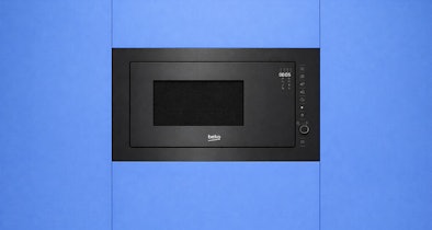 Beko inbouw magnetron met grillfunctie in zwart met digitaal display en draaiknop voor gratineren en bruinen