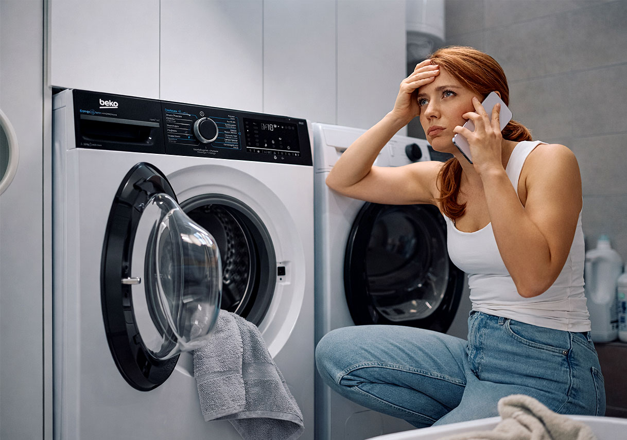 Beko wasmachine met storing terwijl gebruiker hulp inschakelt