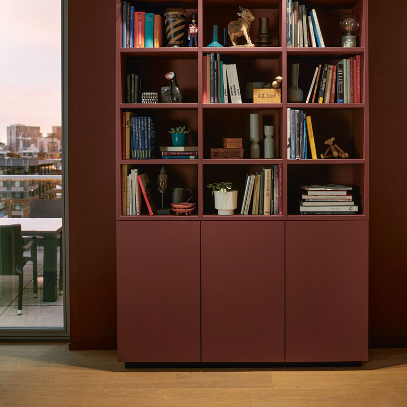 Boekenkast Indisch rood