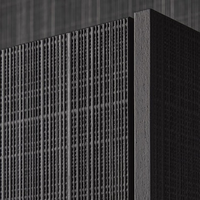 Close-up van Boho deep black keukentextuur