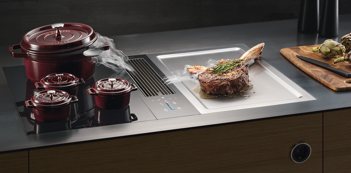 BORA Classic 2.0 CKA2FIT met CKFI inductiekookveld, CKA2 afzuiging en CKT Tepan grill