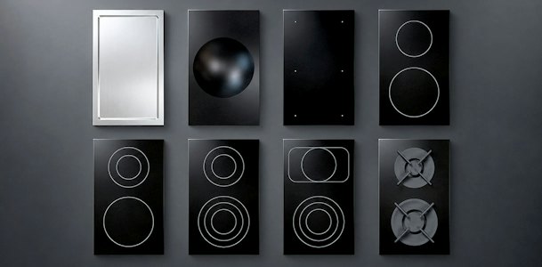 BORA Professional 3.0 losse kookvelden met inductie, keramisch, gas en wok van bovenaf