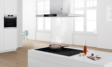 De Bosch eilandschouwkappen zijn speciaal bedoeld voor boven een kookeiland.