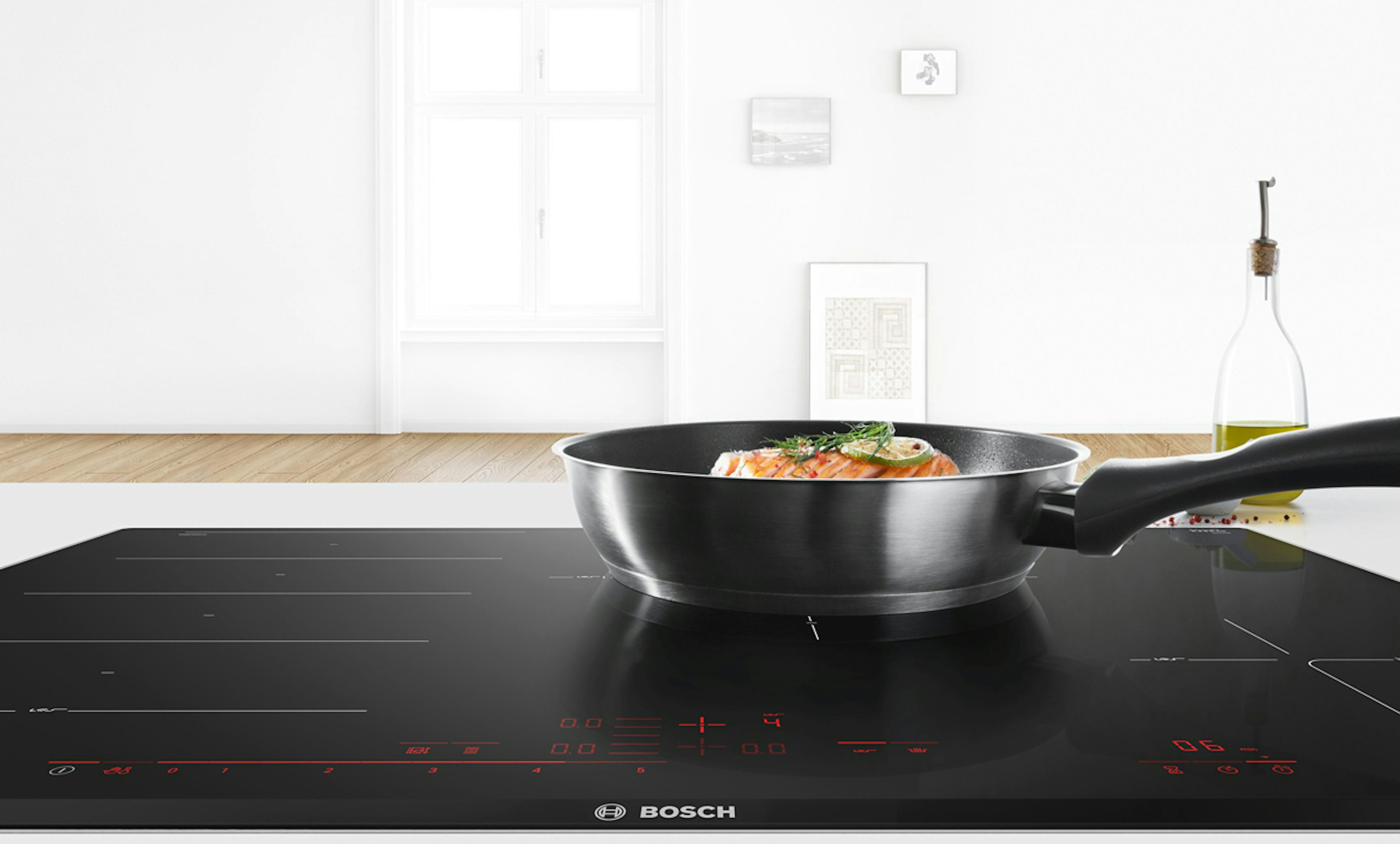 Bosch inductie kookplaat 90 cm breed.