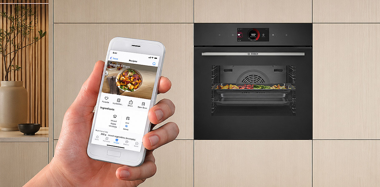 Bosch oven op afstand bedienen met de Home Connect app op een telefoon