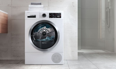 De Bosch warmtepompdrogers gebruiken hete afvoerlucht voor het volgende droogproces.