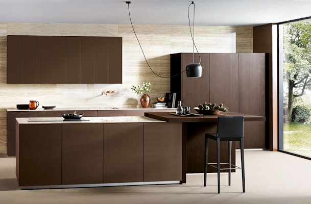 Bruine eiland keuken