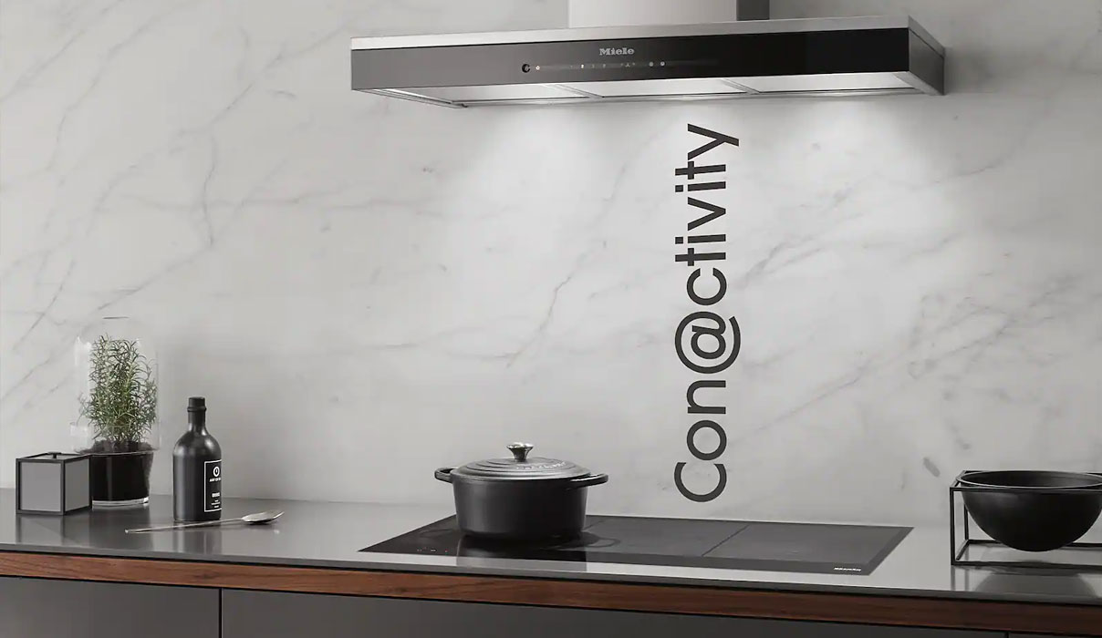 Miele Con@ctivity inductiekookplaat automatische afzuigkap koppeling slimme keuken
