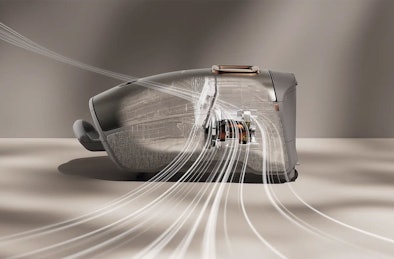 Visualisatie van luchtstroom in Miele stofzuiger met zak voor constante zuigkracht