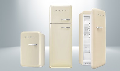 Créme kleurige koelkasten