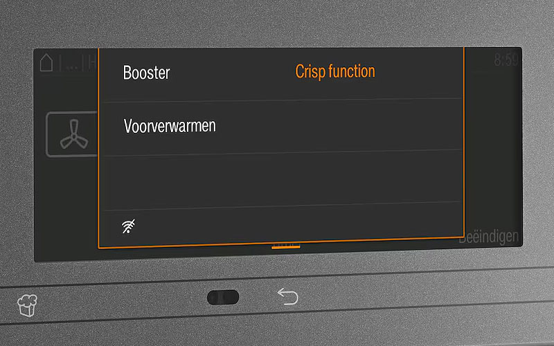 Bedieningspaneel Miele oven met Crisp functie voor knapperige en krokante gerechten