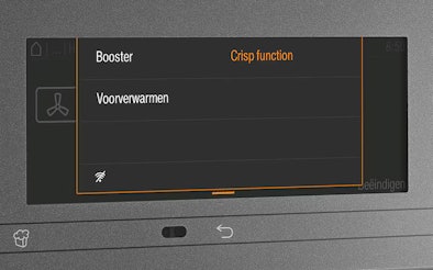 Bedieningspaneel Miele oven met Crisp functie voor knapperige en krokante gerechten