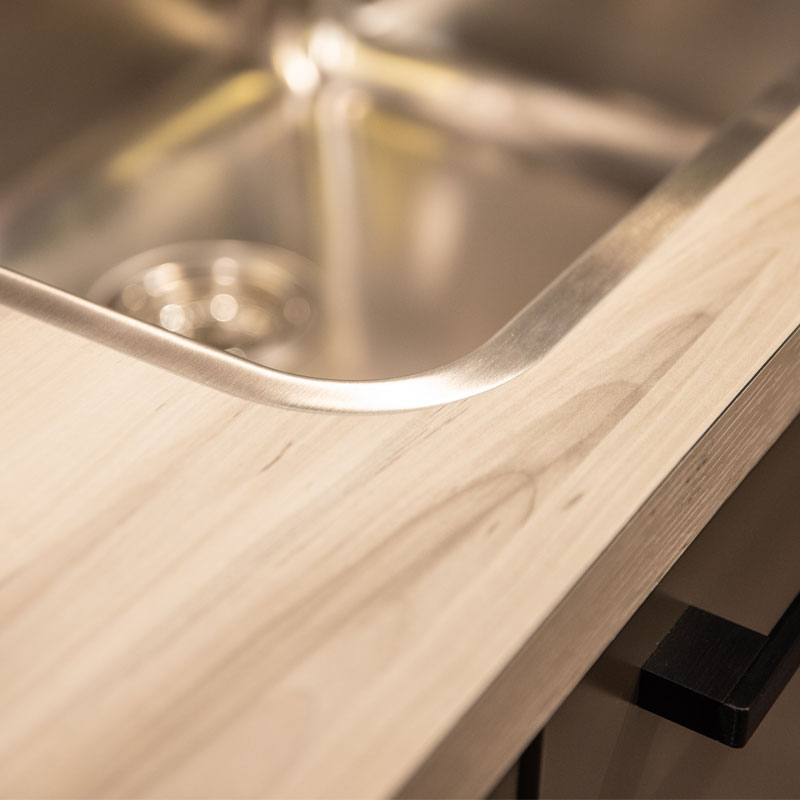 Decortop werkblad met een lichte houtprint