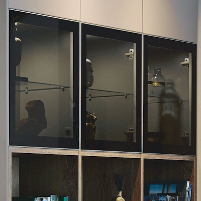 Deuren in zwart glas