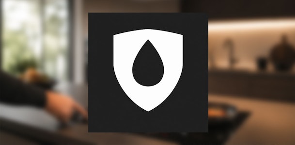 DropProtect icoon met druppel dat bediening en filtergebied van de Bauknecht afzuigkap beschermt